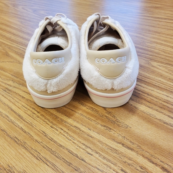 Coach Citysole Shearling Sneakers Size 8.5 White Cream - Picture 7 of 10
